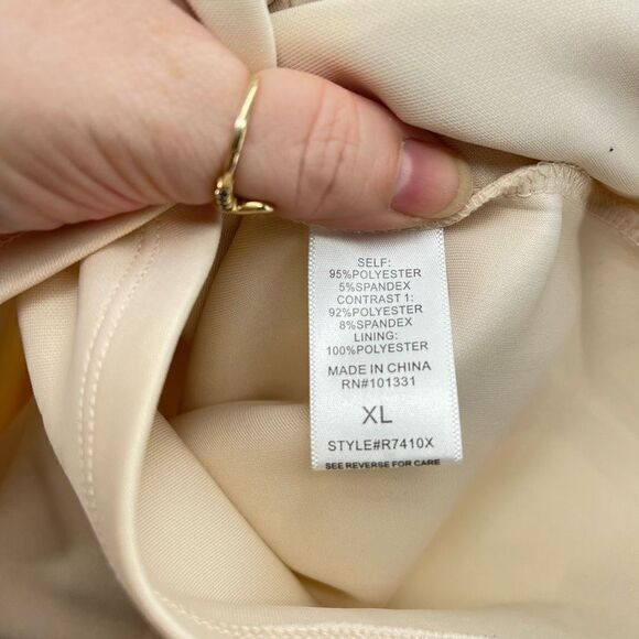 Charlotte Russe Womens Bodycon Dress Stretch Mini Inner Shorts Beige XL - Picture 7 of 12